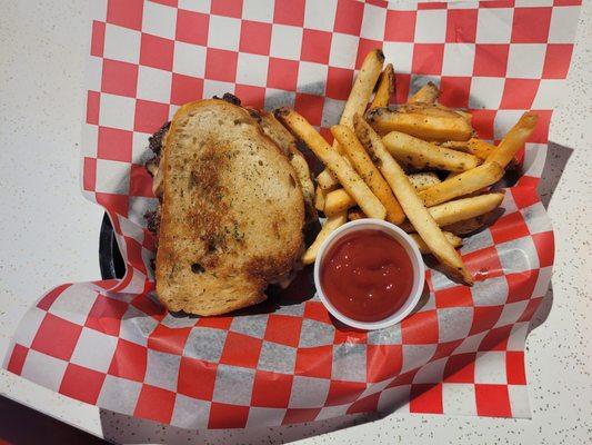 Patty Melt with Fries