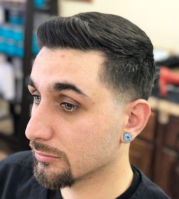 Taper fade with a combover