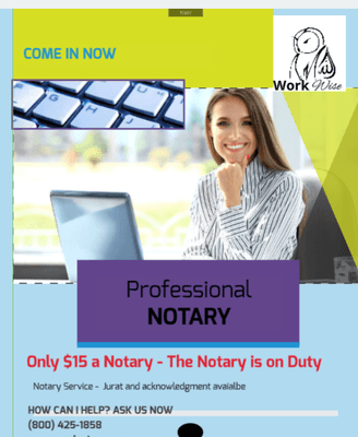 NOTARY SERVICE $15