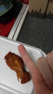 My pinky next to some of their $15 "wings"