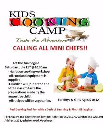 Kids summer cooking camp!!