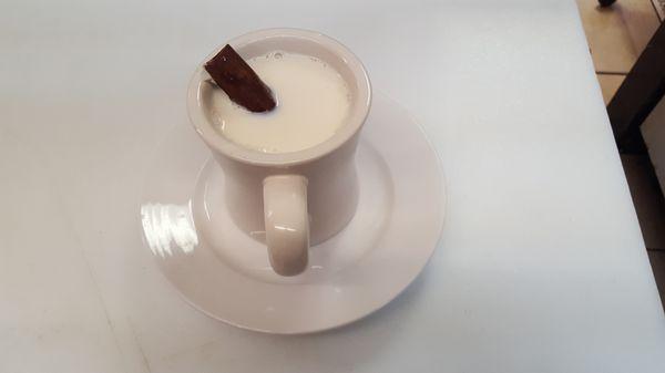 Arroz con Leche (Rice pudding) as hot beverage.