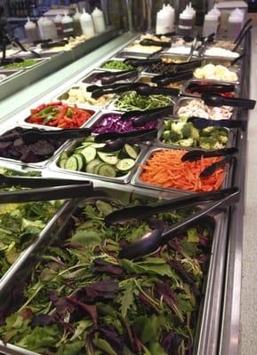 Salad bar, with mostly organic selections.