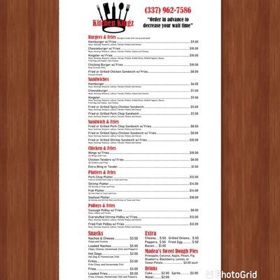 Daily Short Order Menu