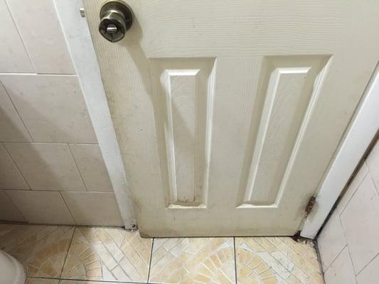 The bathroom door. So dirty!