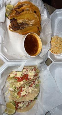 birria tacos and fish tacos