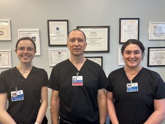 Our provider team: Emily Phaneuf, PA-C; Dr. Mikhail Novikov, CWSP; and Mackenzie Winslow, PA-C