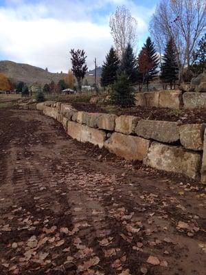 Wall looking toward road.