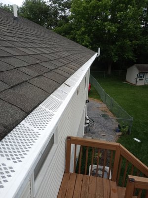 Installed gutter gaurds