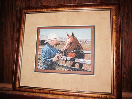 A man and a horse.