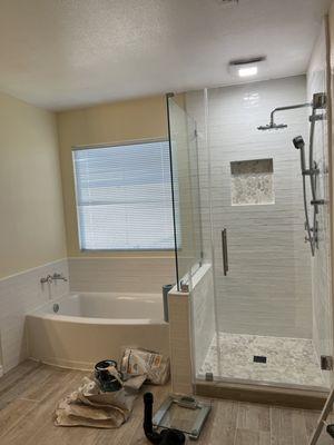 Modern Bathroom Remodel/New Tub and Shower Installation