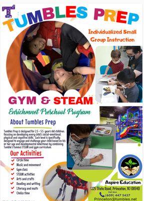 Tumbles Prep- The most innovative enrichment programs for kids - STEAM and Gymnastics, Reading, Math, Science, and Social Skills...