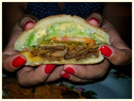 Beef milanesa torta