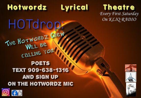 Call in or The Hotwordz Crew will call you.