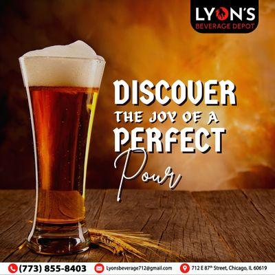 Embrace the art of the perfect pour!  Explore our selection at #LyonsBeverageDepot and elevate your drink experience.