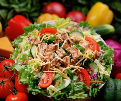 Grilled chicken chef salad