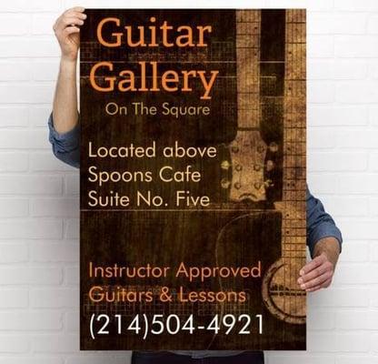 Guitar Gallery on the Square
Located Above Spoons Cafe
Guitar Sale Every Saturday form 2pm -6pm
McKinney Texas