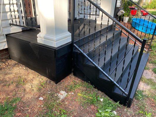 Porch paint and solid black stain