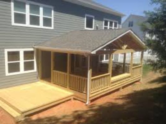 Cover porch with extra sun bathe patio deck!