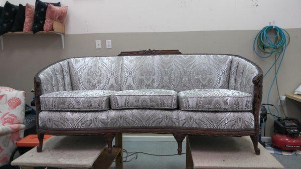 Antique sofas, chairs, etc reupholstered