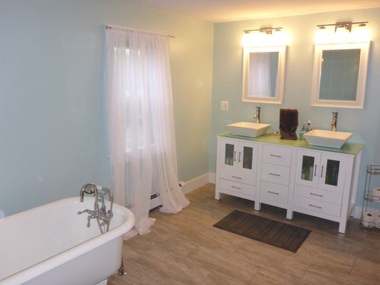 Bedroom converted to bathroom