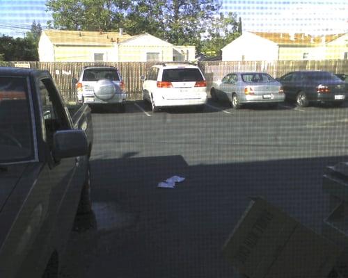 parking lot from rear of restaurant