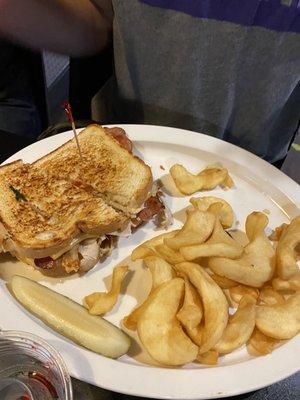 Turkey sandwich with sidewinder fries