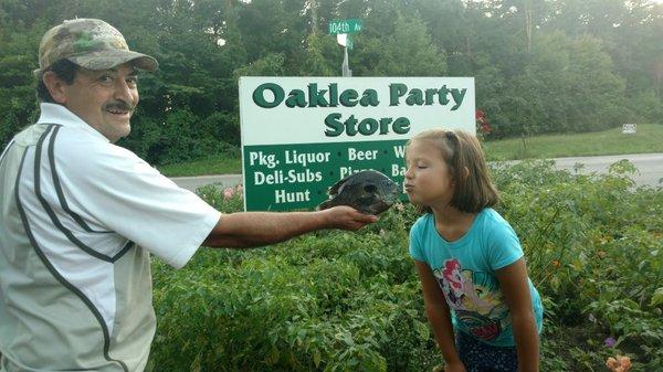 Oaklea Store owner Avelino with his granddaughter after a successful trip bluegilling. Family owned and operated since 2004.