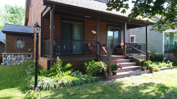 Front porch refresh with Timbertech porch board. Maintenance free!