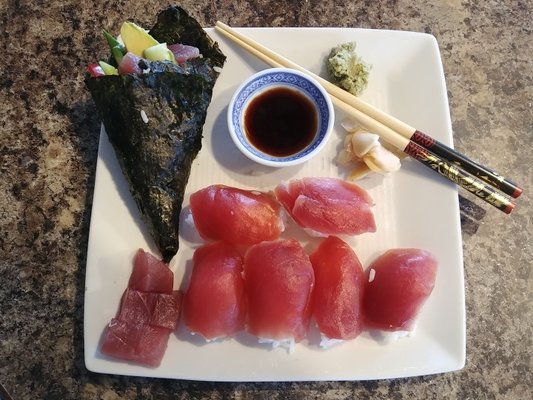 Sushi at home made with Ahi from G&R Fish Market