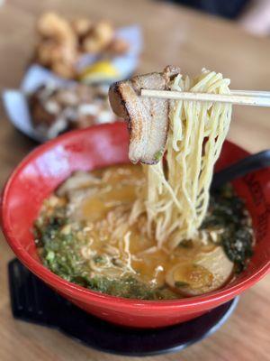 The chashu in the spicy tonkotsu ramen was delicious