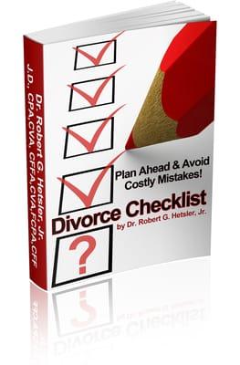 Dr. Hetsler, QDRO Expert, book he authored in the divorce checklist everyone must go through in the planning phase to avoid costly mistakes