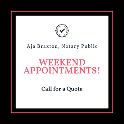 Notary Public available on Saturday and Sunday