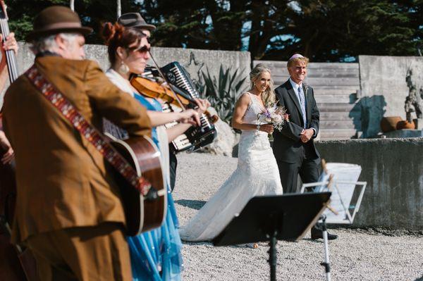 Completely unplanned but perfectly coordinated wedding procession