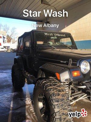 Self-wash bays available. (Getting the mud, dirt, grass, and salt off my baby.)