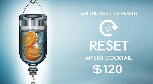 RESET - Myers Cocktail Provides your system with a baseline of vitamins and minerals to get you feeling healthy