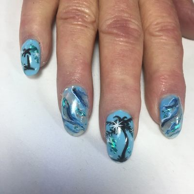 Gel marbling nail art