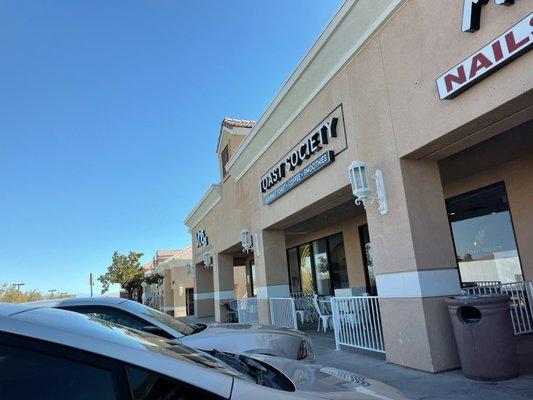 Store front with patio area