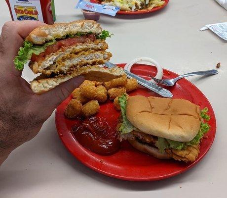 Tenderloin. Cut in half to fit on bun