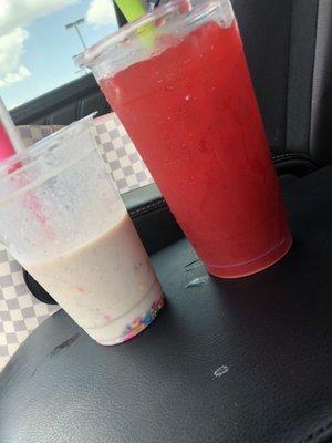 Wedding Cake Shake and Candy Burst Tea!