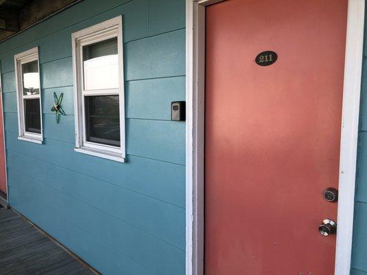 Each room has a lockbox by the door.  Saves having to carry your key to the beach & keep track of it all day.