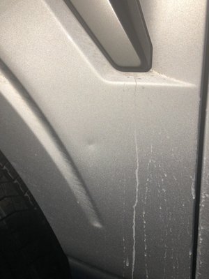 Dent and water marks