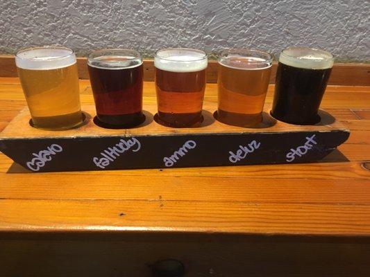 5 flight of local beers with mom! $16 :)