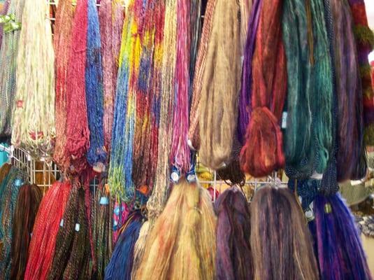 Hand dyed specialty yarns.