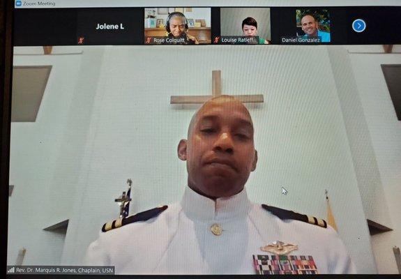 Rev Dr Marquis Jones, Chaplain from U.S. Navy