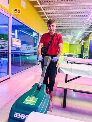 Cleaning the worlds cleanest indoor theme park! @UrbanAir