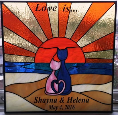 Stained Glass Panel - "Love is..." (P-55)