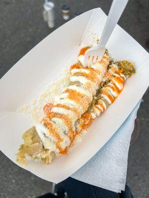 Chicken tamale with green sauce