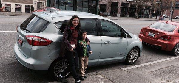 We settled on the Ford C-Max after having a chance to see and try several electric cars here