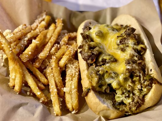 Green Chile Philly Cheesesteak...recommend!